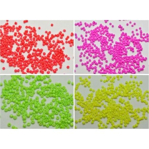 5000 Neon Color Glass Opaque Seed Beads 2mm (10/0) + Storage Box Pick your Color