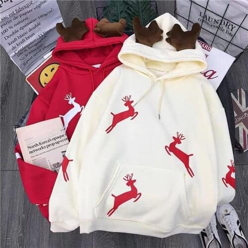2020 NEW Elk Christmas Sweatshirt For Womens Winter Wear Korean Comfortable Warm Pullover Sweatshirt Em