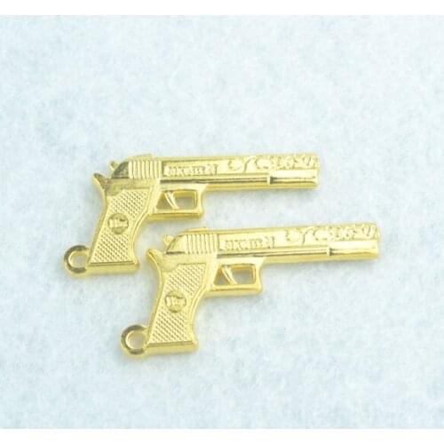 3pcs Gold color gun Charms Necklace Pendant Bracelet Jewelry Making Handmade Crafts diy Supplies 57*27*4mm 1535