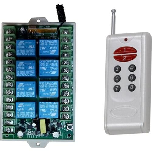 AC220V 8CH 8 CH Wireless Remote Control Switch Wireless Light Switch Remote Receiver Relay Module Transmitter