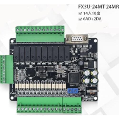 PLC industrial control board 2 channels 60K FX3U-24MR FX3U-48MR analog simple multi-axis programmable controller+485+clock