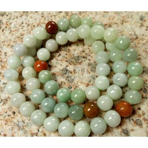 Certified 3 Color Natural Grade A Jade Jadeite 8mm Beads Necklace 20"inches Long