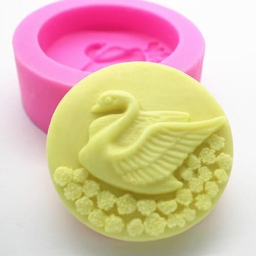 Silicone soap mold C350 swan shape fondant cake chocolate clay mould wholesale mould tools