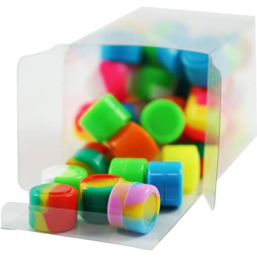 2ml x 50 piece Silicone container Non-stick BHO Concentrate Container Oil Box 2ml round cylinder silicone cupping jar