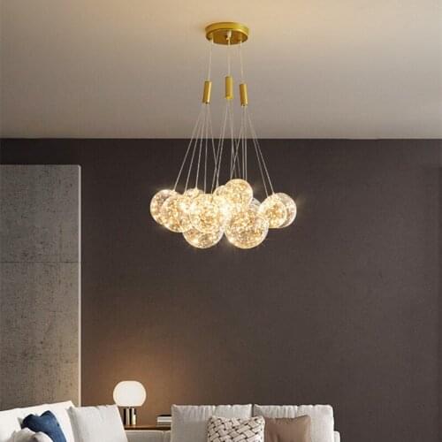 Nordic Led Sky Star Restaurant Chandelier Stair Lamp Living Room Bedroom Lamp Simple Modern Multi Head Bubble Lamp