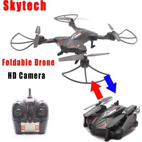 Skytech TK110HC Foldable RC Quadcopter w/ Flight Plan Route,Flip Stunts,Headless Mode, 2.0MP HD Camera,Barometer Set Height RTF