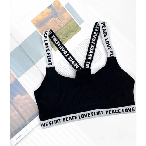 Letter Sports Bra Top Push Up Fitness Running Yoga Bra Underwear Cotton Sport Tops For Women Gym Wear Solid Women Sportswear