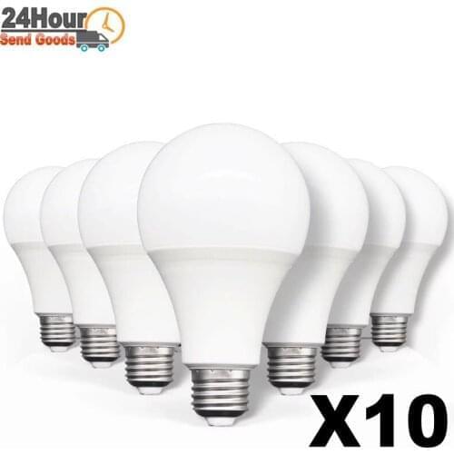 10Pcs Not Flash Screen LED Bulb Lamps E27 AC220V Light Bulb Real Power 20W 18W 15W 12W 9W Lampada Living Room Home LED Bombilla
