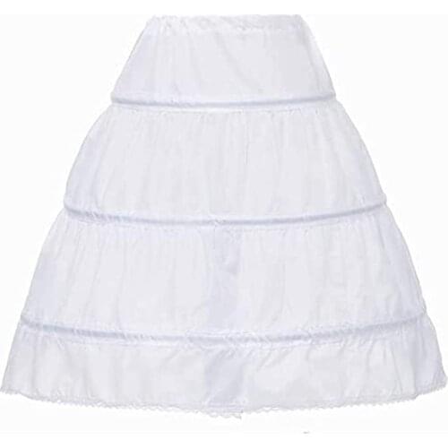 Girls' 3 Hoops Petticoat Skirt Flower Girl Crinoline Underskirt 2023