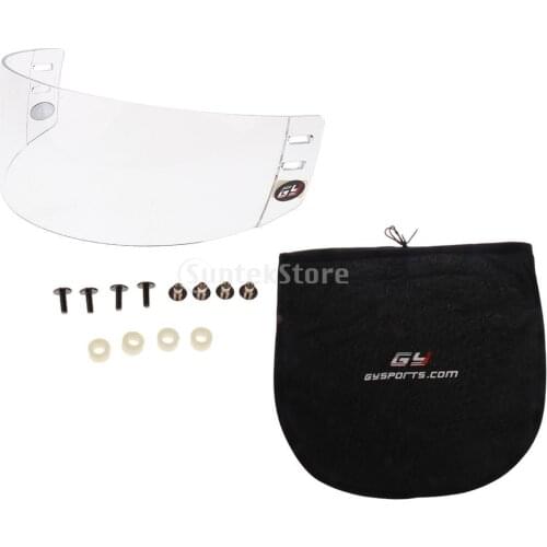 CE Approved Anti-fog Anti-scratch Ice Hockey Visor Shield with Mounting Hardware Plus Dustproof Helmet Equipment Storage Bag