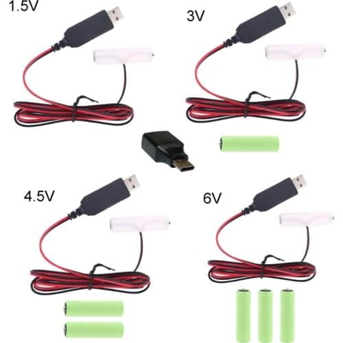 1Set LR6 AA Battery Eliminator USB or Type C Power Supply Can Replace 1-4pcs AA Battery for Christmas LED Light Radio Toy