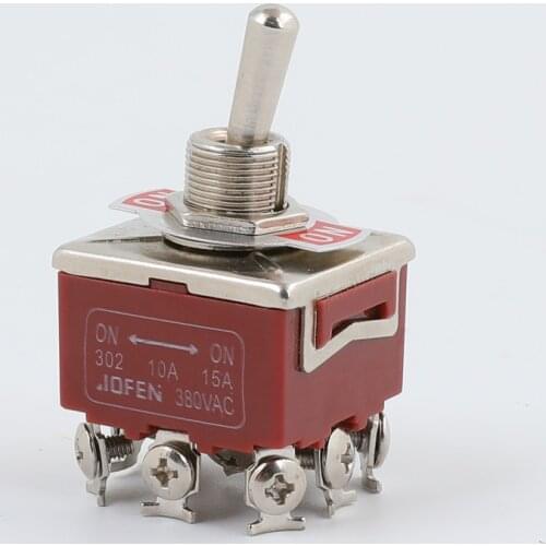 1Pcs E-TEN303 12mm 9 Pin 3Position ON-off-ON Rocker Switch Toggle Switch 10A 380VAC/15A 250V E-TEN302 Brown High Quality