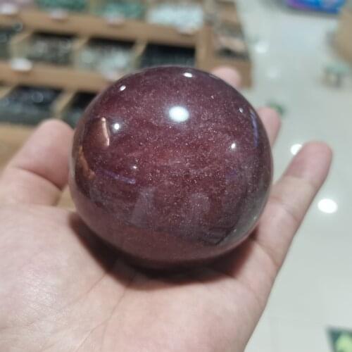 1pcs Beautiful Natural Strawberry Quartz Crystal Ball mineral crystals quartz crystal ball 70mm