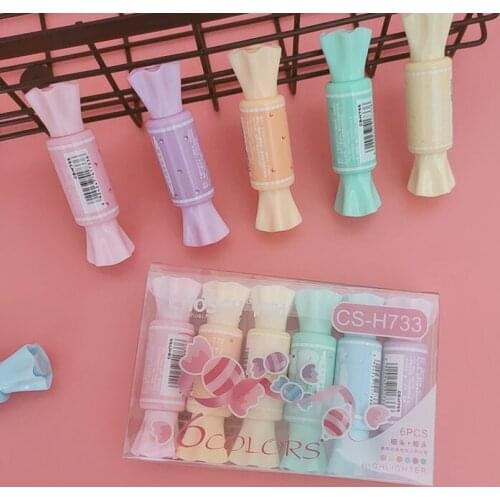 10 Pack/lot Mini Candy Highlighter Cute 6 Colors Drawing Painting Art Marker Pen School supplies Stationery gift