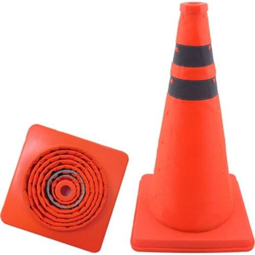 2 Packs Of 15.5-Inch Foldable Traffic Cones, Multi-Purpose -Up Reflective Safety Cones