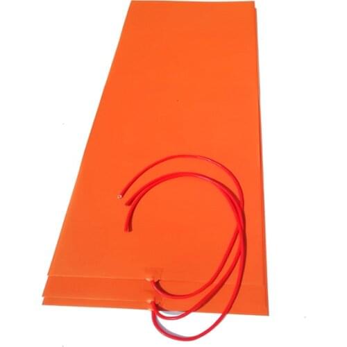 220v 2250w 600*1500*1.5mm silicone rubber heater for 3d printer 7mm hole center 1000mm lead wire from middle of 600mm side