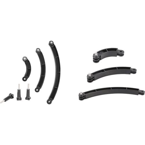 3 Way Mount Helmet Arm Extension Curved for GoPro 9 8 7 6 5 SJCAM 4K