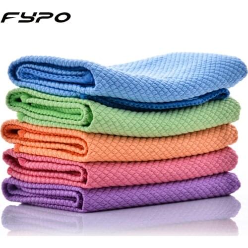 5Pcs Microfiber Cleaning Towel Fish Scale Wipe Cloth Anti-grease Wiping Rag Super Absorbent Washing Dish Kitchen Accessories
