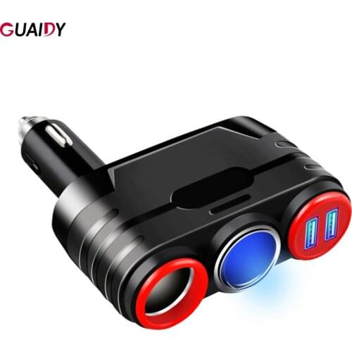 Car Charger Cigarette Lighter Universal For iPhone Xiaomi Smart Phone Dual USB Colorful Simple Adapter Accessory Mini Portable