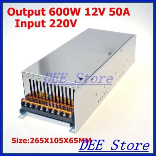 Led driver 600W 12V(0V-13.2V) 50A Single Output ac 220v to dc 12v Switching power supply unit for LED Strip light