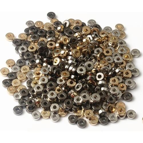 200Pcs Big Hole CCB Plastic Spacer Bead Flat Round Loose Acrylic Beads For charm Jewelry Making DIY Bracelet Necklace Supplies