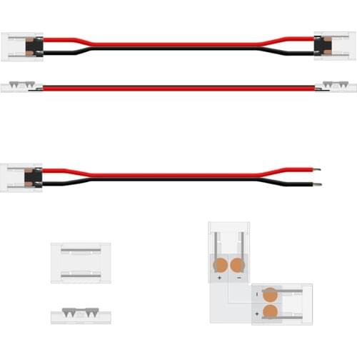Fast LED Strip Connector Joint Corner Cable COB Strip 8mm FOB Lights Diode Tape Ribbon Solderless Easy Connecting