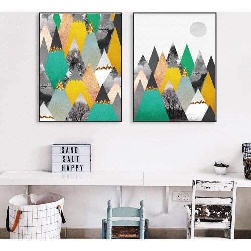 Nordic Geometry Poster Landscape Decoration Painting Wall Pictures for Living Room Canvas Painting Nordic Prints Cuadros