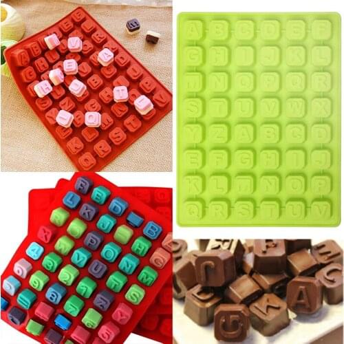 JX-LCLYL New Silicone 48 Alphabet Letter Chocolate Cake Candy Mold Cookie Cube Mould