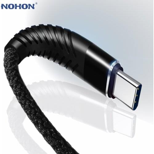 NOHON 3M 2M 1M 0.2M Type C USB Fast Charging High Tensile Cable For Huawei Samsung S8 S9 Note 9 8 Xiaomi Mi8 Mi6 Data Sync Wire