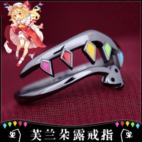 Japan Anime Touhou Project Flandre Scarlet Cosplay S925 Silver Finger Ring Men Women Adjustable Jewelry Fashion Rings Ornaments