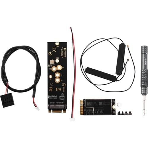 Dual Band BCM94360CS2 WiFi Card Desktop Kit to M.2 NGFF Key M Adapter for MacOS Bluetooth 4.0 802.11Ac Wireless Card