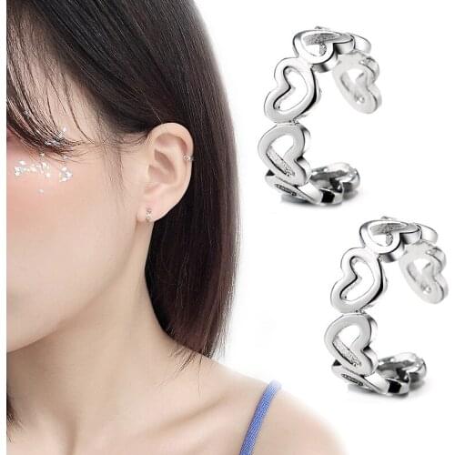 Korean Earrings Love-shaped Ear Clip Fake Earrings for Women Clip Aesthetic Earrings Aretes De Mujer Modernos 2021 Mayoreo