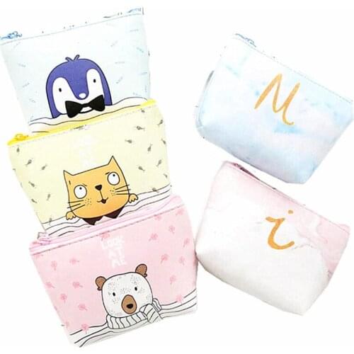 M011 Cartoon Zero Purse Cute Animal Design Cat Dog Bear Penguin PU Leather Coin Purse Mini Card Bag