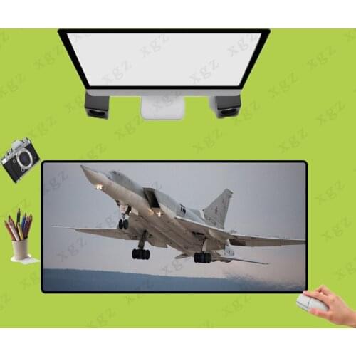 XGZ Airplane Fighter Big Mouse Pad Csgo Black Seaming PC Laptop Desk Mat Rubber Non-slip Custom Personalized Carpet Xxl
