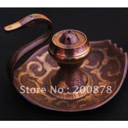 HDC0641 Indian brass Swan Incense burner,4.7 ''long,Retail & wholesale,Free shipping