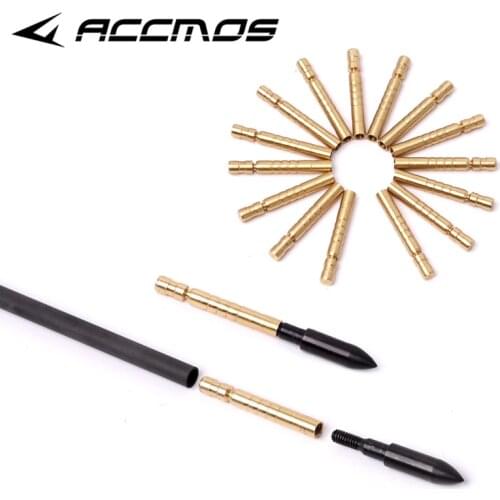 24Pcs 75Grain Archery Copper Seat Copper Heavy Weight Connect Fit ID5.2mm Arrow Shafts Arrow Shooting Practice Accessories