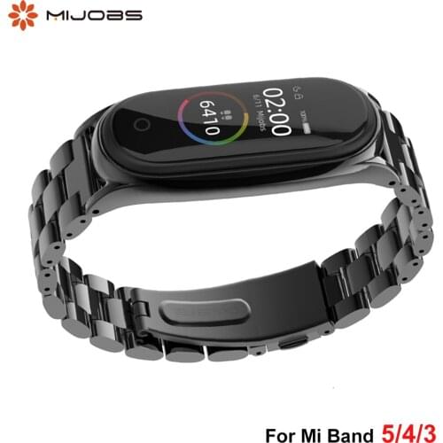 For Xiaomi Mi Band 5 4 3 Strap Stainless Metal Correa Mi Bend 4 Opaska Miband 5 Wristbands Bracelet Xaomi Global Version NFC