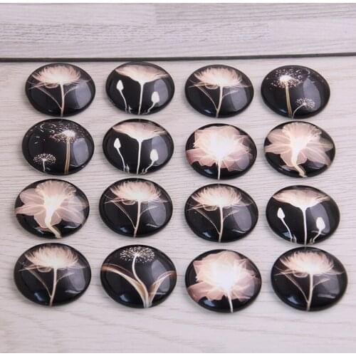 SWEET BELL 10pcs mix Night sky Fireworks Pattern Round Glass Cabochon 20mm 25mm Dome Flat Back DIY Jewelry Finding 9D1484