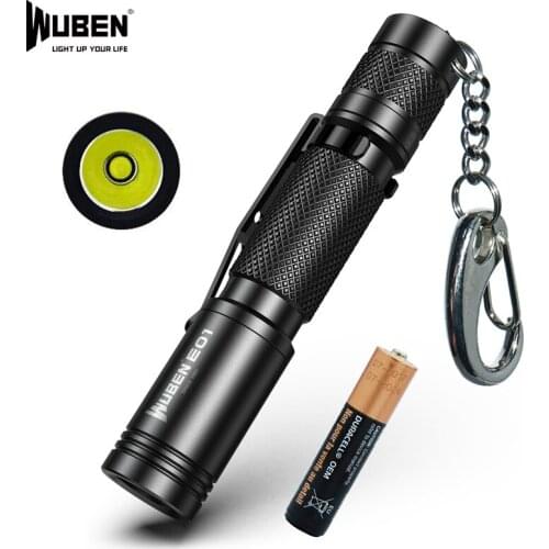 WUBEN E01 Mini Keychain Flashlight LED Light CREE XP-G3 Utilized Torch IP68 Waterproof Light Outdoor Mini AAA Battery Flashlight