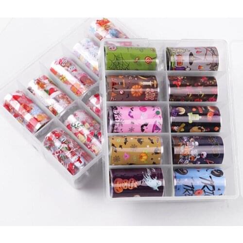 Nail Sticker Xmas Santa Halloween Pumpkin Ghost Skull Nail Art Stickers Decoration Manicure Salon Accessories