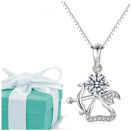 New Fashion Cupids Arrow Necklaces, Luxury 925 Sterling Silver Chain Pendant 2015 Elegant Jewelry Accessories For Women