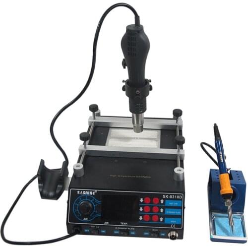 New Rework Station SAIKE 8310D 220V soldering station hot air station+soldering iron+Preheat station 3 in 1