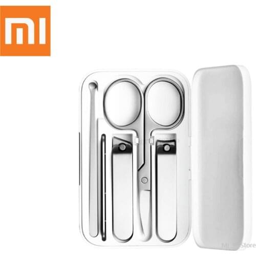 Original Xiaomi Mijia Stainless Steel Nail Clippers Set Trimmer Pedicure Care Clippers Earpick Nail File Professional Tool
