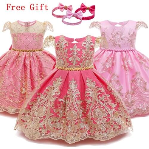 Baptism Dress Baby Girl Clothes Flower Ball Gown 1 2 Years Birthday Toddler Girls Clothing Infant Girls Party Princess Costume