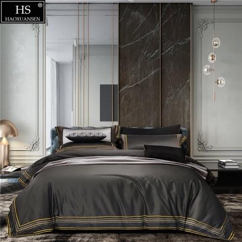 Dark Grey Fabric Multicolour Stripes Design Yarn Dyed Jacquard Bedding Sets Bedlinens King Size Duvet Cover Pillowcase Bedsheet