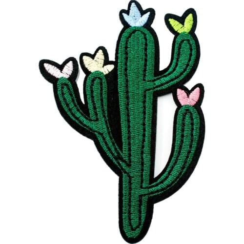 Cactus Size:7.0x10.4cm Iron On Patch Embroidered Applique Sewing Clothes Stickers Garment Apparel Accessories Badges