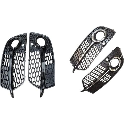 Front Bumper Fog Lamp Grille Fog Light Honeycomb Cover for Q5 S-Line SQ5 Sport 2014-2017