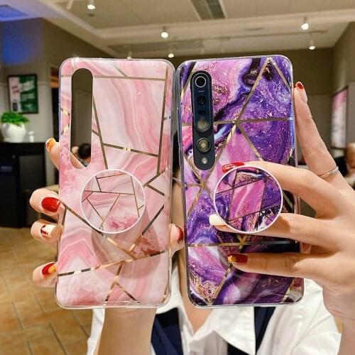 Luxury Glitter marble soft silicon phone case for XiaoMi 10 Pro poco x3 nfc Redmi Note 7 8 Pro 9 S Max A Bling Bracket cover