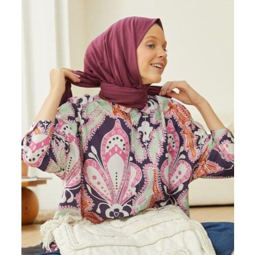 Şalland Combed Shawl Cherry Bruise Color New Model Trend Stylish 2021 Womens Headscarf Scarf Shawl Four Seasons Comfortable Flexible Fabric Practical Use Clothing Accessory Hijab Womens Headband Combed Shawl-12