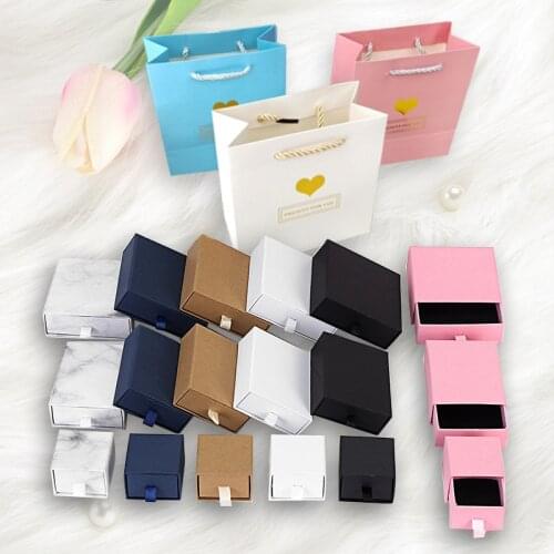 Jewelry Box Wholesale Direct Sales Bracelet Necklace Packing Box Earrings Drawer Ring Box Custom Jewelry Box Free Shipping